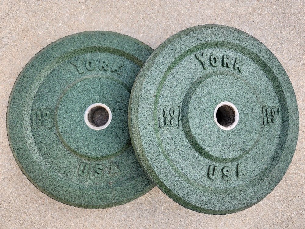 Paire D'assiettes De Poids Vintage York Olympic 25 Lb (11,3 Kg) - Pour Musculation, Occasion