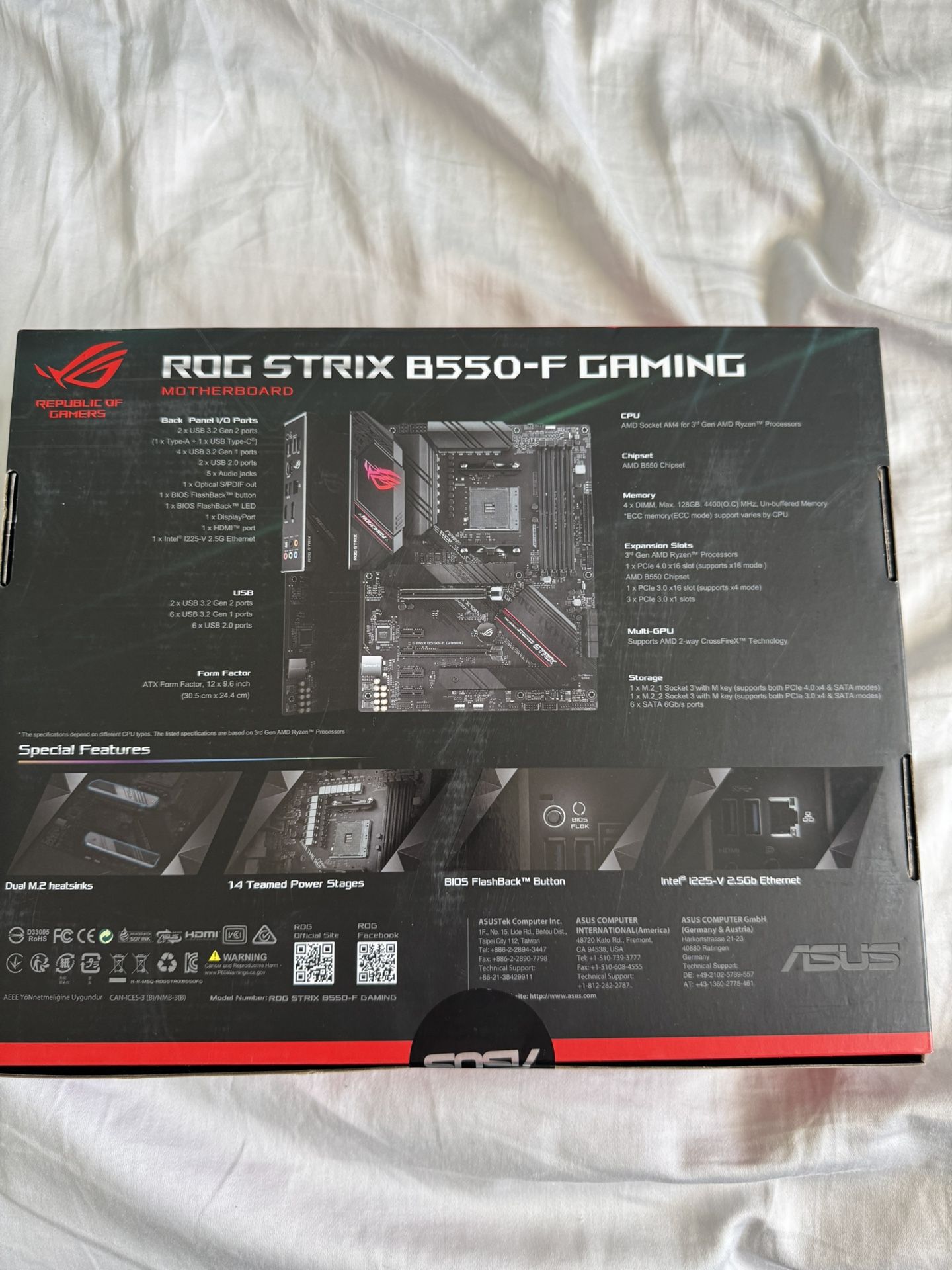 ROG Strix b550-F gaming motherboard