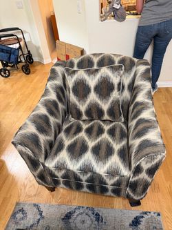 Geometric Ikat Pattern Armchair