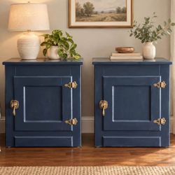 Beautiful Navy Blue Nightstands - Set of 2