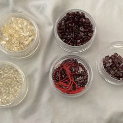  Jewelry Making Beads Garnet and Citrine, Assorted Sizes, in Plastic Storage Containers 