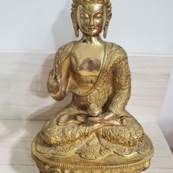 Buddha Brass Idol  (12 Inch)
