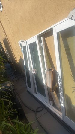 a large Milgard multi-panel patio door assembly