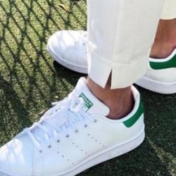Adidas Stan Smith trainers in white and green Men Size 13