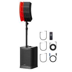 ☆ PRX II Powered PA System – 5‑Piece Modular Kit (12" Sub + 4 Top Arrays) | Bluetooth, USB, Built‑in Mixer for Backyard Party, Café & Small Gathering