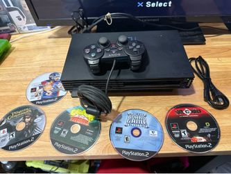Sony PlayStation 2 PS2 Black Fat Console Model SCPH-39001 W/ 6 Games Controller  The product is a Sony PlayStation 2 original console, complete with a