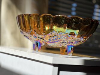 Vintage Festival Glass Fruit 4-footed Vase. Collectible ❤️