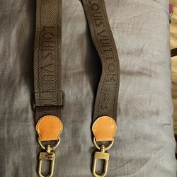 Louis Vuitton Brown Adjustable Fabric And Leather Bag Strap