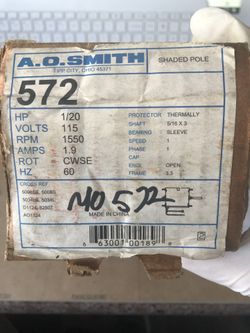 Motor 572 A.O.Smith 1/20 HP 115V