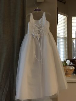 White wedding kids dress