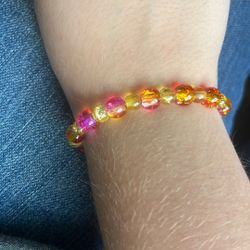 Pink orange and yellow bracelet