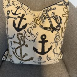 Nautical pillow and throw blanket. If they’re posted they’re available. Read description