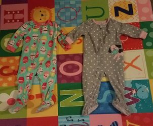 2 baby girl pajamas 12m