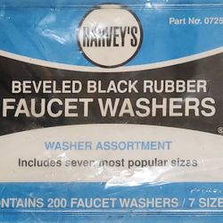 William Harvey's Beveled black rubber faucet washer assortment  200ct & 7 sizes