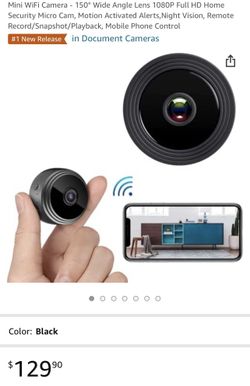 Mini WiFi Camera - 150° Wide Angle Lens 1080P Full HD Home Security Micro Cam, Motion Activated Alerts,Night Vision, Remote Record/Snapshot/Playback, 