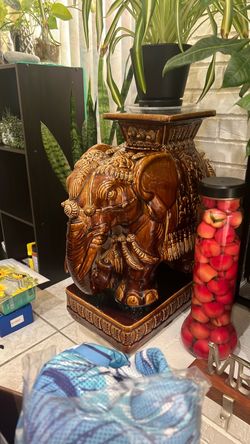 2 Ft tall Ceramic Elephants Deco /stools (pairs)