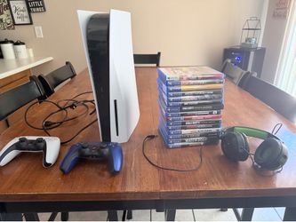 Ps5 bundle with games, headset, and two controllers