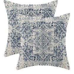 2 Blue PILLOW CASES- 24"X24"