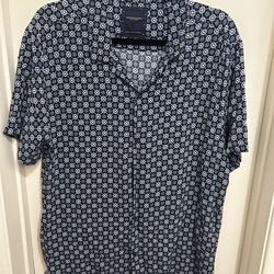 Men’s button up dark blue L- XL