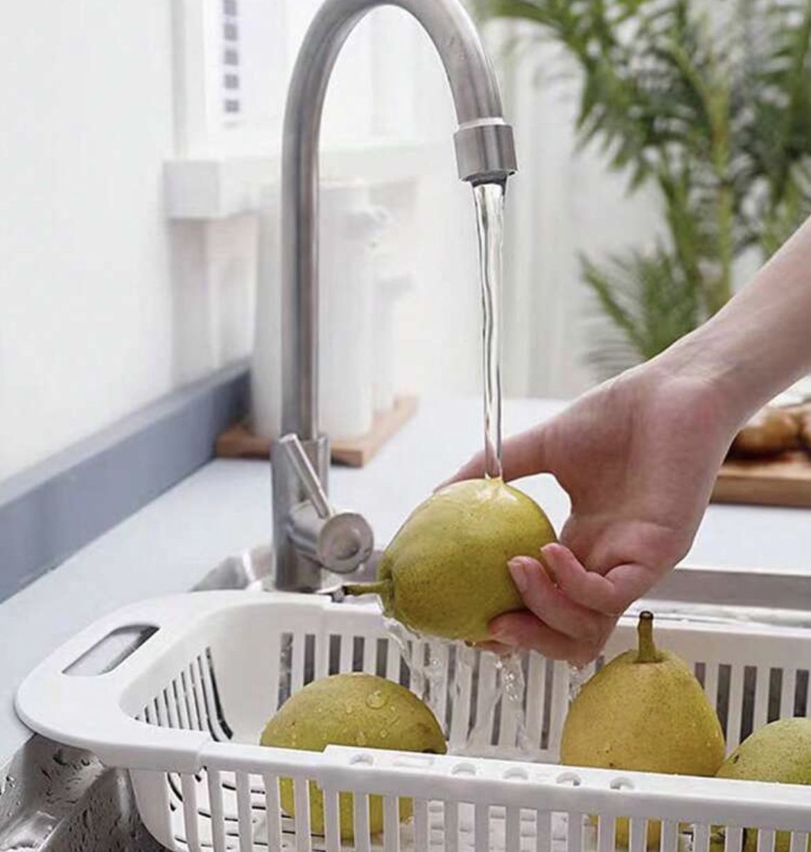 1pc Retractable Drainer Basket Foldable Laundry Rack Telescopic Fruit Rack Fruit Washing Basket Sink Colander Strainer Basket Fruit Strainer Basket Pp