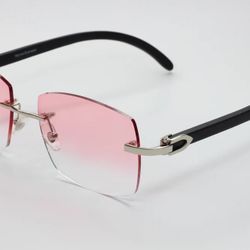 Myriad Eyewear ME00520 Pink Cloud Rimless Gradient Pink Luxury Sunglasses