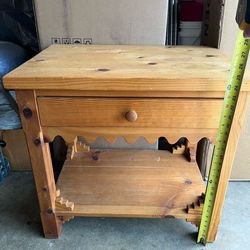 Solid wood end table