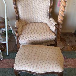 Wingback Chair With Ottoman