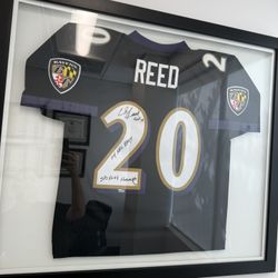 Ed Reed Baltimore Ravens AUTO Replica Jersey 8/20 FRAMED