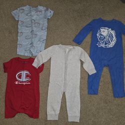 Baby Boy Clothes Size 12-18 Months Bundle of Rompers, Sweater, Vest, & Pajama

