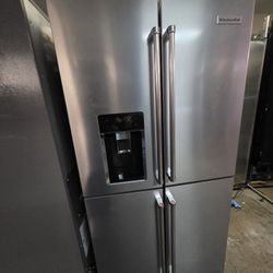 KITCHENAID 4 DOOR COUNTER DEPTH STAINLESS STEEL REFRIGERATOR 
