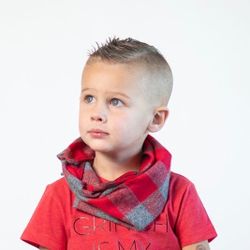 Boys Or Girls Infant Toddler Red Black Checkered Infinity Scarf 🧣 
