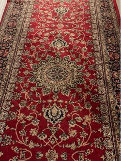 Authentic Egyptian Oriental Rug – Traditional Red & Navy
