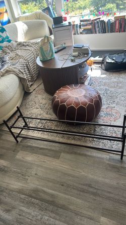Brown Metal Shoe Rack