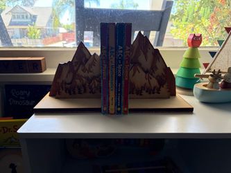 Wooden Bookends, custom made from Etsy