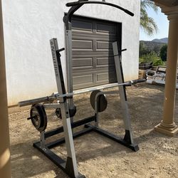 Squat rack and weights