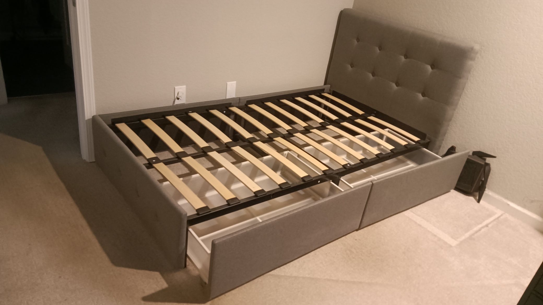 Twin size bed frame With Drawers