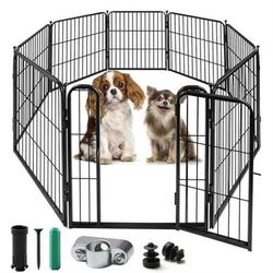 Dog Playpen Indoor, 24" Height 8 Panels Metal Dog Fence,Playpen for Medium/Small Dogs, Portable Pet Puppy Playpen for Indoor NEW IN BOX 567 B 16881