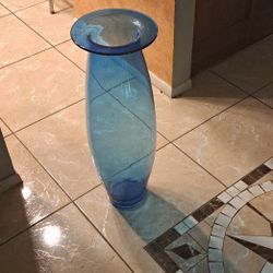 BLENKO vintage Blue Glass 24" High Tall Vase