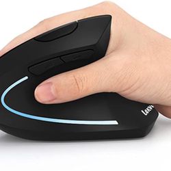 Ergonomic Mouse, Vertical Wireless Mouse - Rechargeable 2.4GHz Optical Vertical Mice : 3 Adjustable DPI 800/1200/1600 Levels 6 Buttons, for Laptop, PC