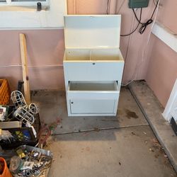 Metal Double Letter File Cabinet W/Drawer & Lift Up Top