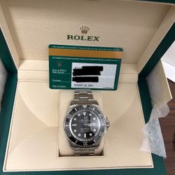 New With Stickers Rolex Deepsea Sea-dweller Stainless Steel Black. 44 mm. Never Been Used. FIRM PRICE.