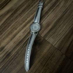 Silver Colored Watch With Moving  Gem Stones 