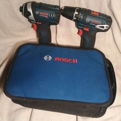 Bosch 12 Volt Drill And Impact Driver Kit With Charger And Two Batteries