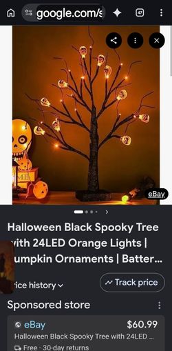 2 piece light up 2ft tall pumpkin trees Halloween decor