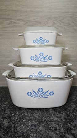 Vintage Corning Ware Casserole Set of Four, Largest: P-84-B 4qt