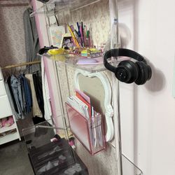 Acrylic Wall Mounted Desk: Barely Used