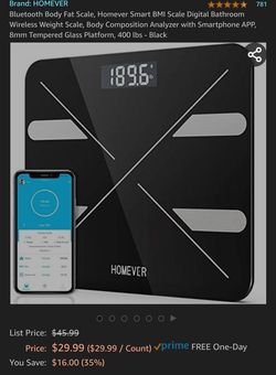 Bluetooth Body Fat Scale, Homever Smart BMI Scale Digital Bathroom