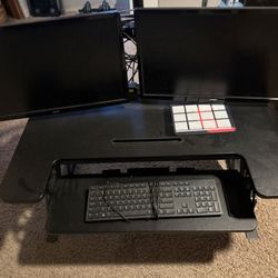 Double Monitor With Raise And Lower Workstation