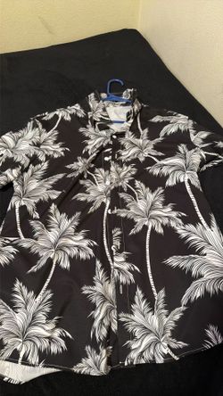 Men's Tropical Coconut Tree Button Short Sleeve Shirt