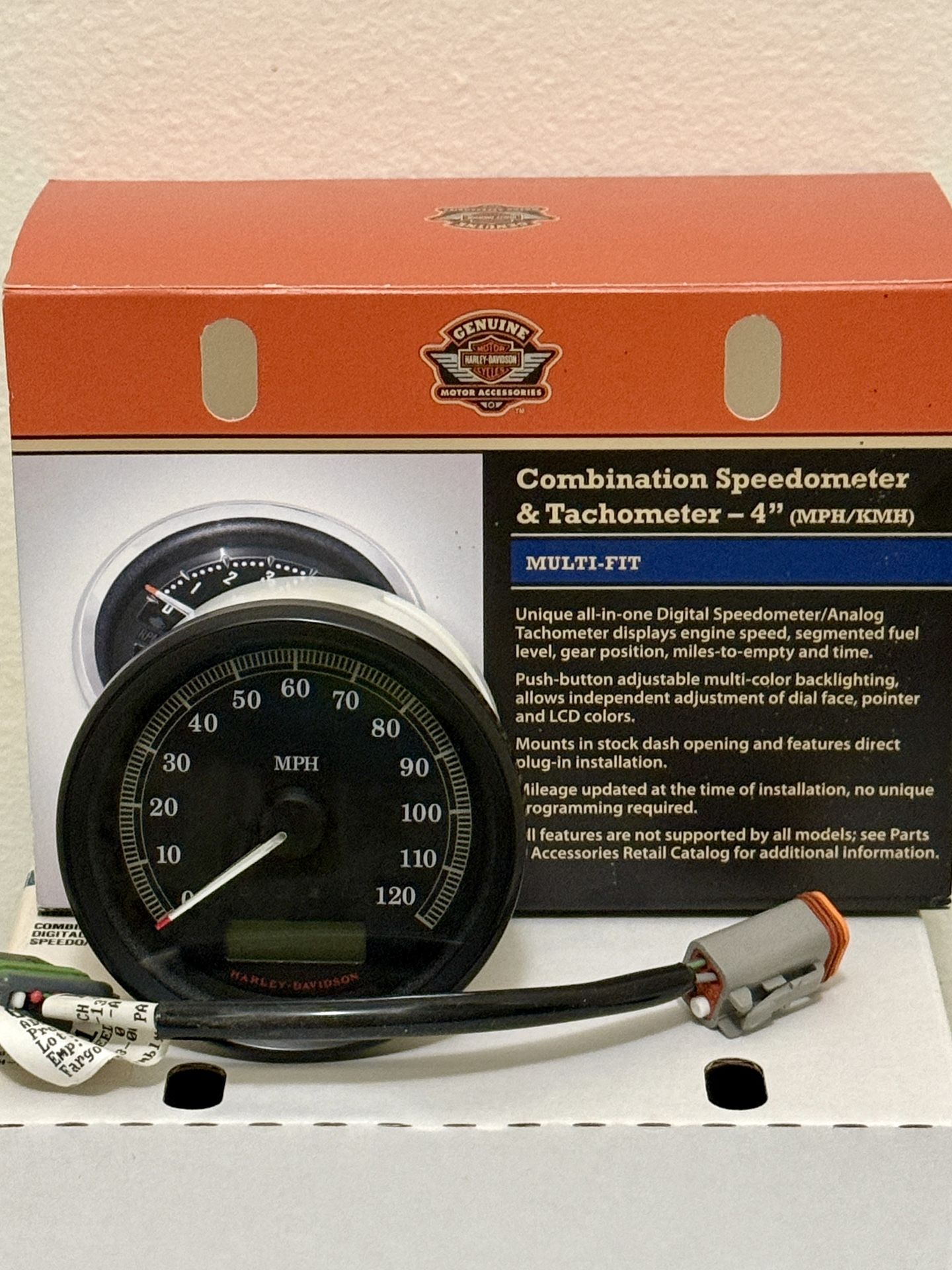 Harley-Davidson 4" Combo Speedometer Tachometer Gauge (contact info removed)4 OEM MPH/KMH